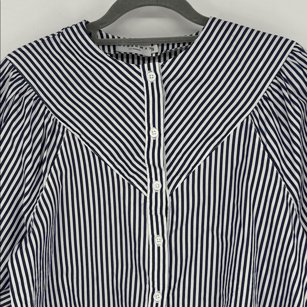 NWOT harshman Cari Striped Long-Sleeve Shirt XS - Picture 6 of 9